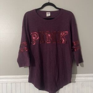 Victoria’s Secret Pink Women’s Maroon Sequin Top Size Small